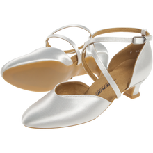 Lade das Bild in den Galerie-Viewer, Balleröffnungschuh Satin weiß 4,2cm - Diamant
