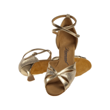 Lade das Bild in den Galerie-Viewer, Lateintanzschuh gold 5cm - Diamant