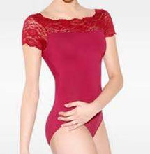 Lade das Bild in den Galerie-Viewer, SoDanca-Trikot mit Spitze. Elegantes Design für Ballett, Modern, Contemporary, Yoga, Pilates und div. Fitnessaktivitäten, sowie für Flamenco, Standard etc.